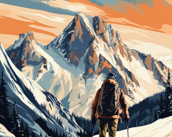 Vektor Kunst Poster #21, Grafik Design - Outdoor, Adventure, Bike, Run, Ski, Fish, Trails, Mountains, Hike, Wilderness