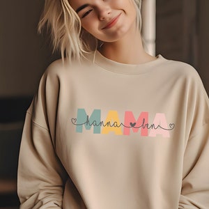 Mama Sweatshirt personalisiert Geschenk für Mama Muttertagsgeschenk Geschenk zur Geburt Mama Sweatshirt Mom Sweatshirt Bild 2