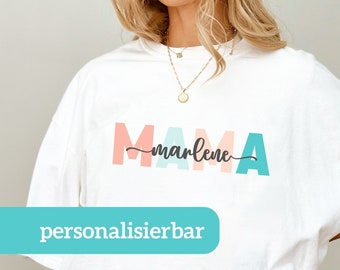 Mama T-Shirt personalisiert | Geschenk für Mama | Muttertagsgeschenk | Geschenk zur Geburt | Mama T-Shirt | Personalisiert | Mom Shirt |