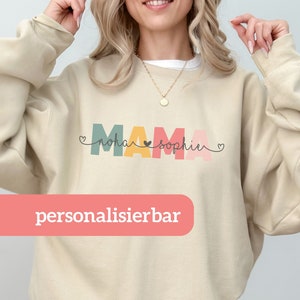 Mama Sweatshirt personalisiert Geschenk für Mama Muttertagsgeschenk Geschenk zur Geburt Mama Sweatshirt Mom Sweatshirt Bild 1