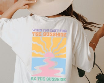 SUNSHINE Retro T-Shirt | Geschenk für Freundin | Vintage T-Shirt | Boho T-Shirt | Retro Shirt | Surf Look | Oversized Look | Streetware |