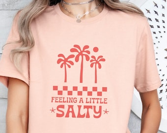 Feeling a little Salty Retro T-Shirt | Geschenk für Freundin | Vintage T-Shirt | Boho T-Shirt | Retro Shirt | Surf Look | Oversized Look |