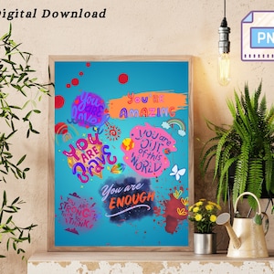 Healing Self Care Reminder Art Affirmation Print for Self Love quote Digital Download inspiring Print Instant Download positive affirmation