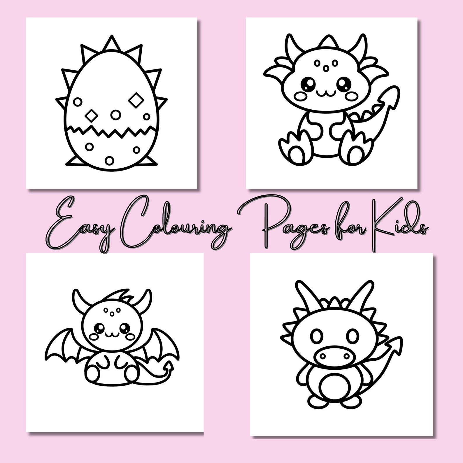 Easy Colouring Pages for Kids Simple Jumbo Print Preschool Kindergarten