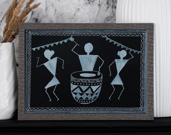 Warli Art A4 size for Drawing Room, Living Room, Bedroom