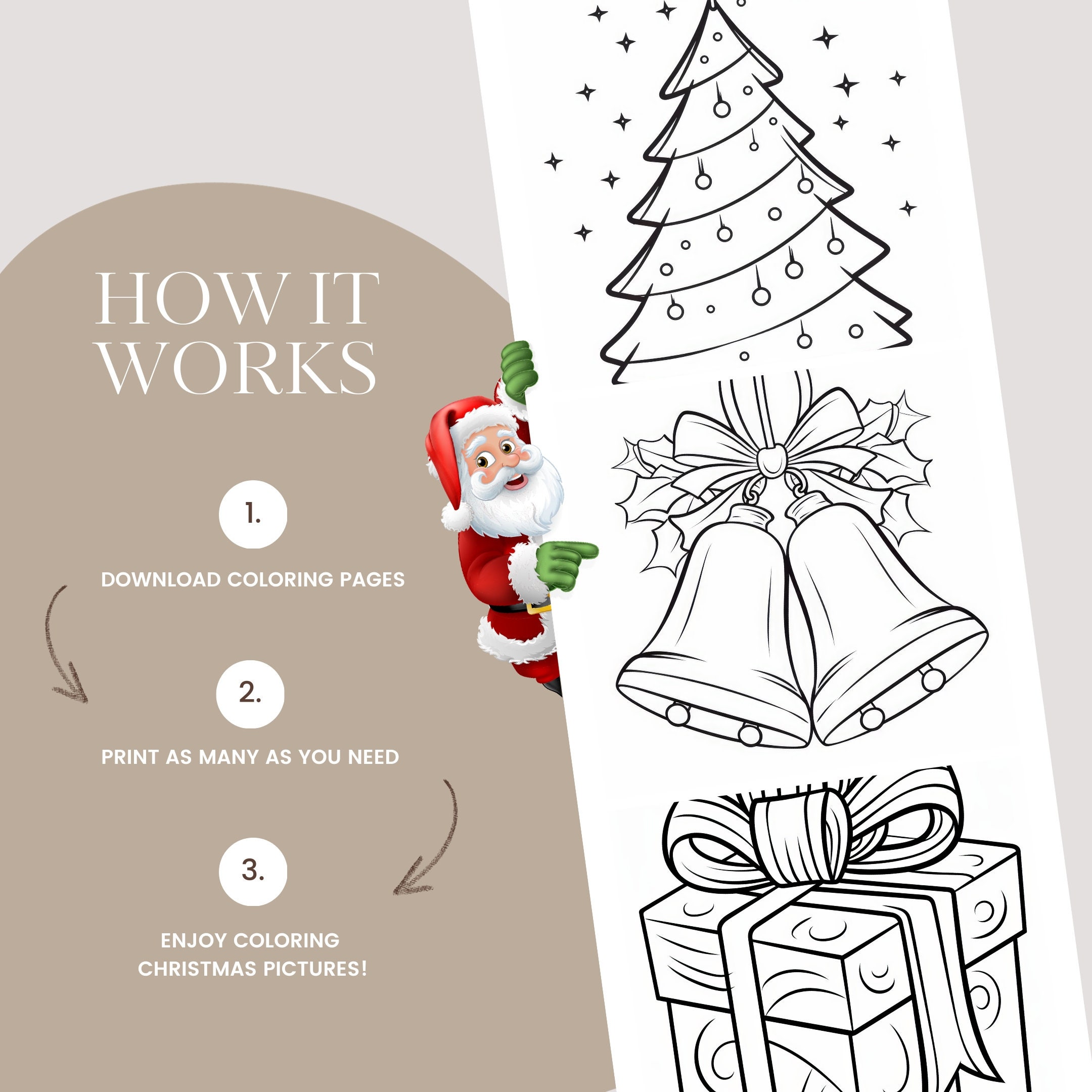 Printable Christmas Coloring Sheets Instant Download for - Etsy