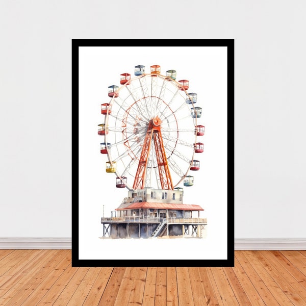 New York City Travel Poster, Coney Island Print, Digital Travel Poster, Instant Download, City Poster, Home Decor