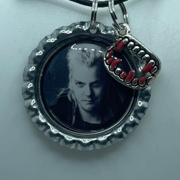 David Kiefer Sutherland Lost Boys Vampire Fangs Charm  Horror Movie Necklace Pendant Jewelry