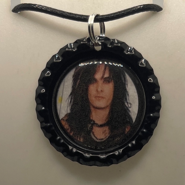 Nikki Sixx Motley Crue  Black and White B&W Necklace Pendant Jewelry