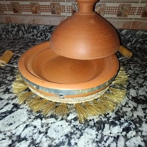 Handmade Moroccan Tagine: 30cm Clay Tajine for Stovetop Cooking