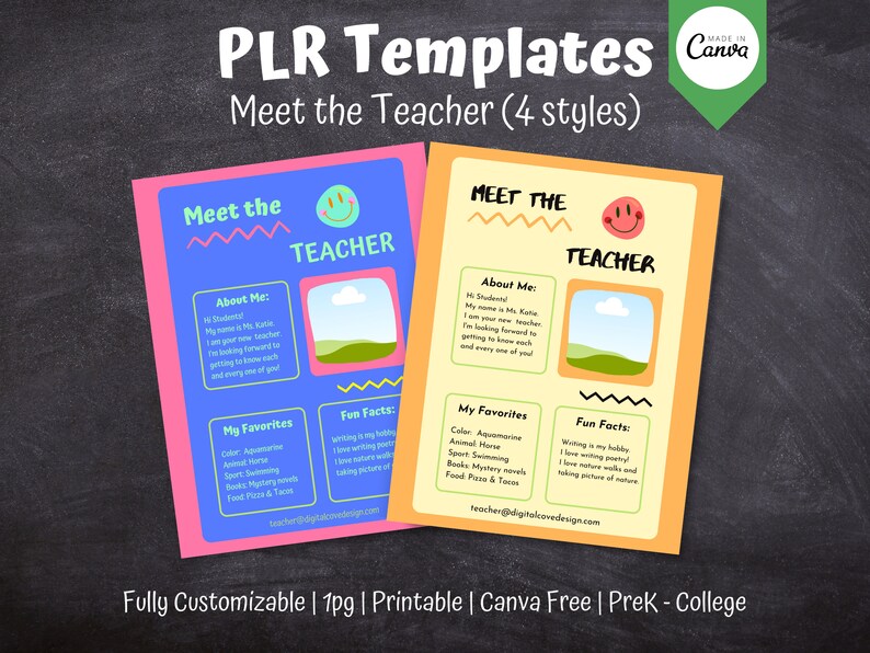 Meet the Teacher Template All About My Teacher PLR Etsy