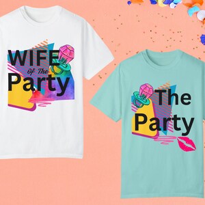The Party - Retro and 90&#39;s-Themed Bride&#39;s T-Shirt by Comfort Colors