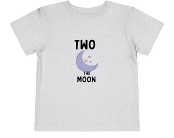 Two the Moon! Second Birthday Shirt - Space Theme Toddler Tee