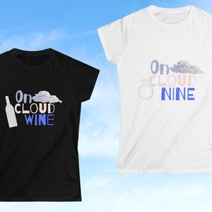 Chemise d&#39;enterrement de vie de jeune fille de la mariée - On Cloud Nine avec amour et design de bague