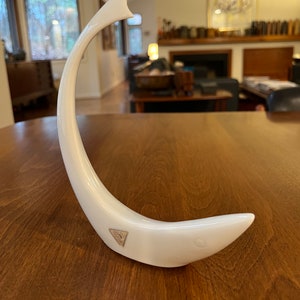 Royal Dux Bohemia vintage white porcelain shark sculpture / figurine - Czechoslovakia - modern - mcm - midcentury modern