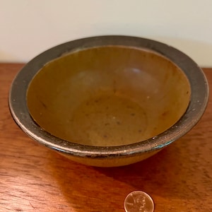 Studio signed vintage ceramic bowl, earthen & brown speckled glaze - akin to Heath Ceramics - handcrafted - modern - mcm - midcentury modern