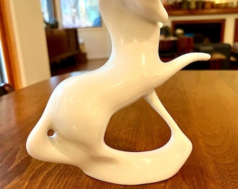 Royal Dux Bohemia vintage white porcelain horse sculpture / figurine - Czechoslovakia - modern - mcm - midcentury modern