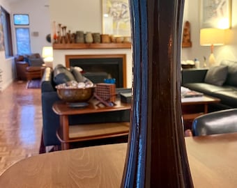 Robert Coleman early (‘72) vintage art glass vase (15”h) - mocha brown with iridescence - signed, dated & numbered - mcm - midcentury modern