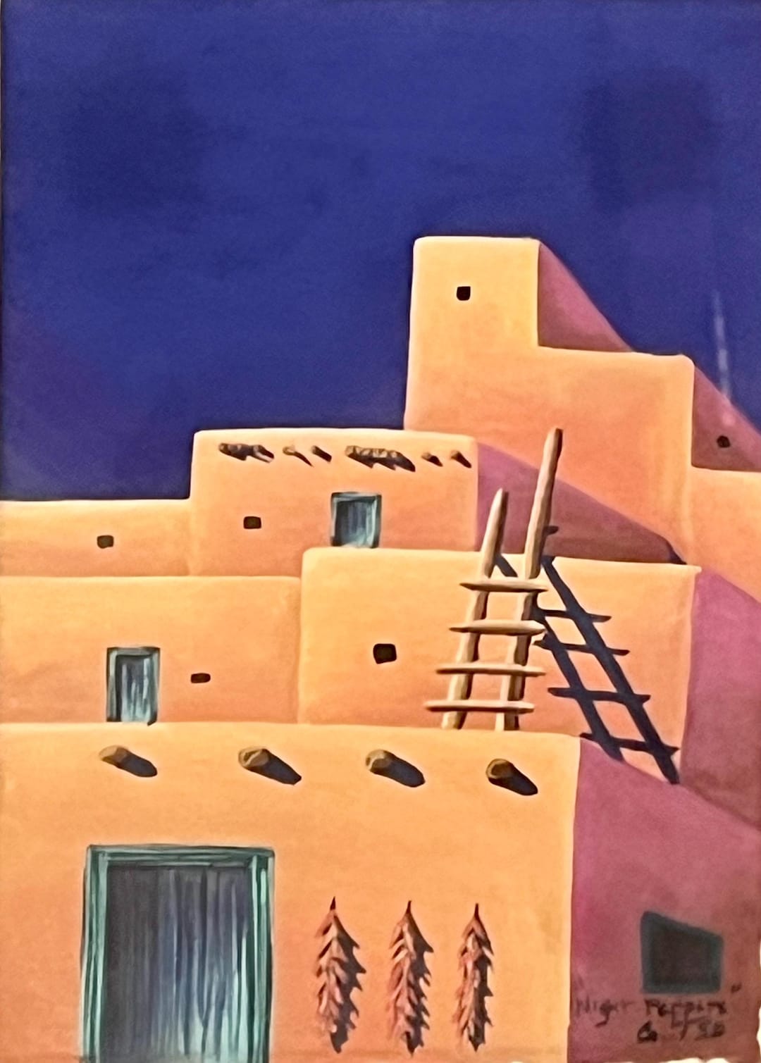 Tso (geraldine) Original Watercolor Painting of Peppers and a