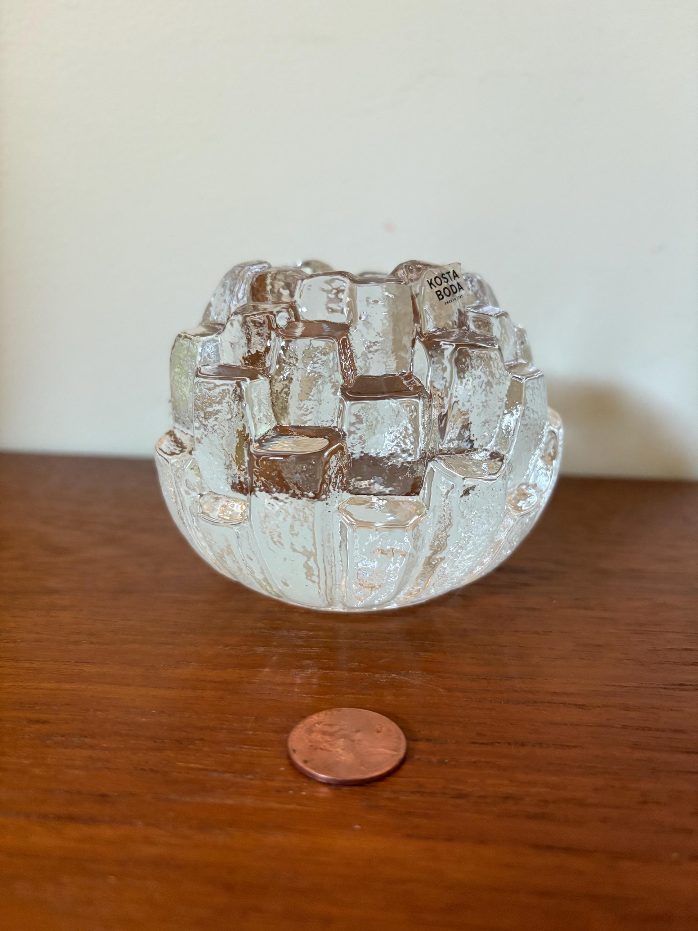 Kosta Boda Vintage Glass Icicle 'igloo' Votive Candleholder With