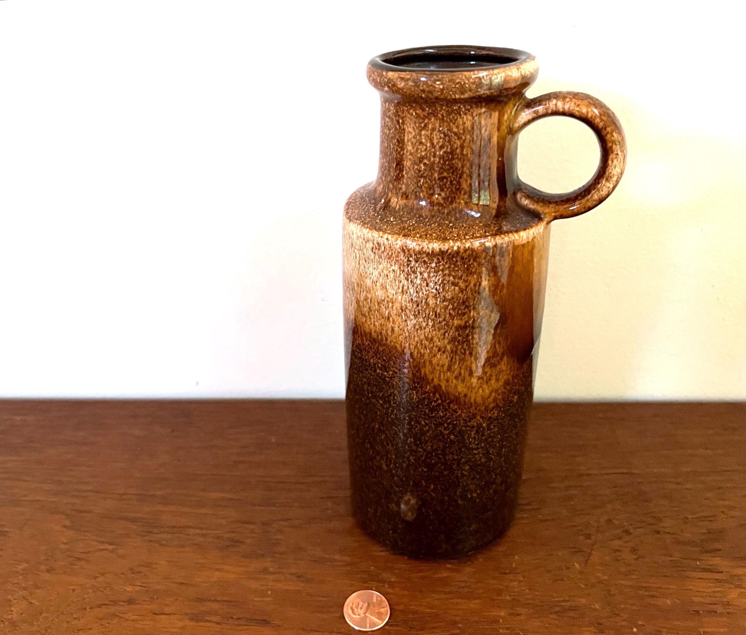 【西ドイツ製】Fat Lava 花瓶 Scheurich 401-20 Scheurich Vase 401-20 Fat Lava Umber & Sienna Exterior Glaze and
