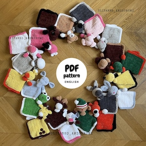 Crochet Lovey blanket Pattern, Crochet pattern Bundle, DIY baby shower gifts, Security Blanket Lovey, Crochet for Beginner, Crochet for baby