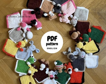 Patrón de manta de peluche de ganchillo, paquete de patrones de ganchillo, regalos de bricolaje para baby shower, manta de seguridad de peluche, ganchillo para principiantes, ganchillo para bebé