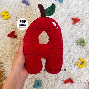Patrón de alfabeto de crochet caprichoso para pequeños aprendices, letra A de amigurumi, patrón de crochet educativo, juguete divertido de bricolaje para niños
