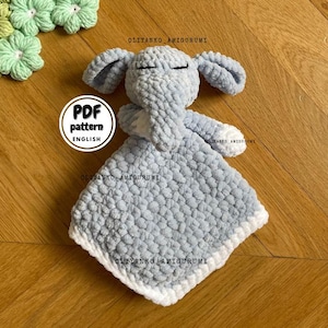 Crochet Elephant Lovey, Crochet Baby blanket Pattern, Crochet lovey, DIY baby shower gift, DIY Baby Gift, Crochet pattern for Beginner