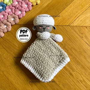 Crochet Lamb Lovey, Crochet Baby blanket Pattern, Crochet lovey for baby, DIY baby shower gift, DIY Baby Gift, Crochet pattern for Beginner