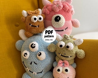 Beginner-Friendly Crochet Monster pattern Bundle: Perfect Gift for Crafting Enthusiasts, Amigurumi patterns, Easy crochet beginner pattern