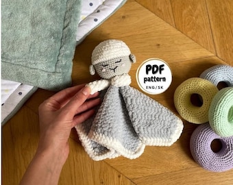 Manta de ganchillo con forma de cordero, patrón de manta de ganchillo, patrón de manta de ganchillo para bebé, regalo de baby shower DIY, manta de seguridad con forma de cordero, crochet para principiantes