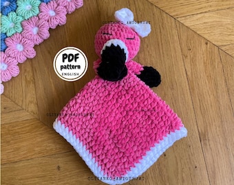 Crochet Flamingo Lovey, Crochet Baby Blanket Pattern, DIY Gift for