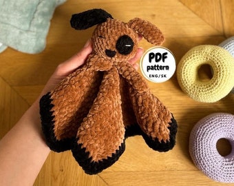 Crochet Dog Lovey, Crochet Baby blanket Pattern, Crochet lovey for baby, DIY baby shower gift, DIY Baby Gift, Crochet pattern for Beginner