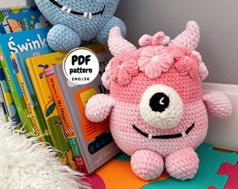 Crochet Monster Pattern, Crochet Pattern for Beginners, Cute Amigurumi Pattern, DIY Spring craft, Gift for Crochet Lover, Monster Plushie