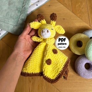 Crochet Giraffe Lovey, Crochet Baby blanket Pattern, Crochet lovey for baby, DIY baby shower gift, DIY Baby Gift, Crochet pattern Beginner