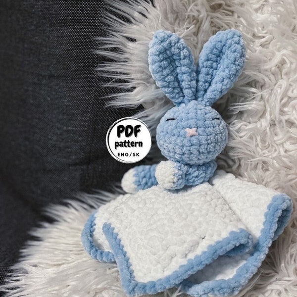 Crochet Bunny Lovey, Crochet Baby blanket Pattern, Crochet lovey for baby, DIY baby shower gift, DIY Baby Gift, Crochet pattern for Beginner