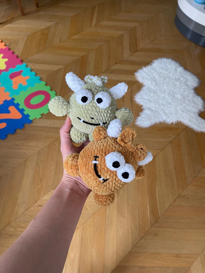 Crochet Monster Pattern, Crochet Pattern for Beginners, Cute Amigurumi Pattern, DIY Spring craft, Gift for Crochet Lover, Monster Plushie image 4