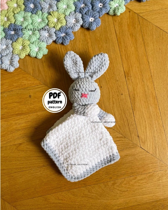 Crochet Bunny Lovey, Crochet Baby blanket Pattern, Crochet lovey for baby, DIY baby shower gift, DIY Baby Gift, Crochet pattern for Beginner