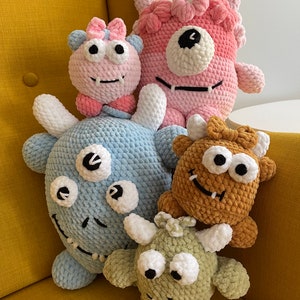 Crochet Monster Pattern, Crochet Pattern for Beginners, Cute Amigurumi Pattern, DIY Spring craft, Gift for Crochet Lover, Monster Plushie image 8