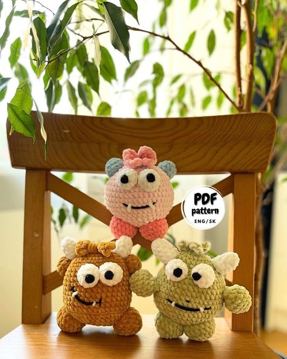 Crochet Monster Pattern, Crochet Pattern for Beginners, Cute Amigurumi Pattern, DIY Spring craft, Gift for Crochet Lover, Monster Plushie