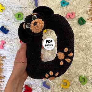 Patrón de alfabeto de crochet caprichoso para pequeños aprendices, letra D de amigurumi, patrón de crochet educativo, juguete divertido de bricolaje para niños, alfabeto de bricolaje