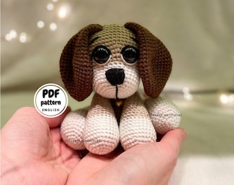 Dog Crochet Pattern Amigurumi, DIY Crafts, Cute plush toy, Crochet Dog Pattern, Puppy Stuffed animal, Gift for Dog lover, Gift for Dog owner