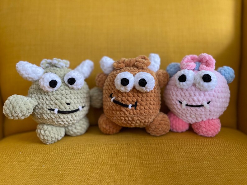 Crochet Monster Pattern, Crochet Pattern for Beginners, Cute Amigurumi Pattern, DIY Spring craft, Gift for Crochet Lover, Monster Plushie image 3