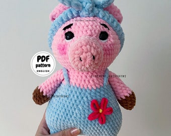 Crochet Miss Piggy, PDF Crochet Pattern, Pig Amigurumi, Crochet Pig Plushie, DIY Gift for Pig lover, Crochet Farm Animal pattern, DIY Crafts