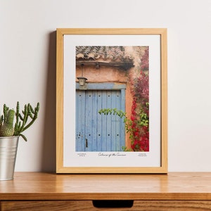 Camino de Santiago Photo Print: Blue Door, Autumn Colors
