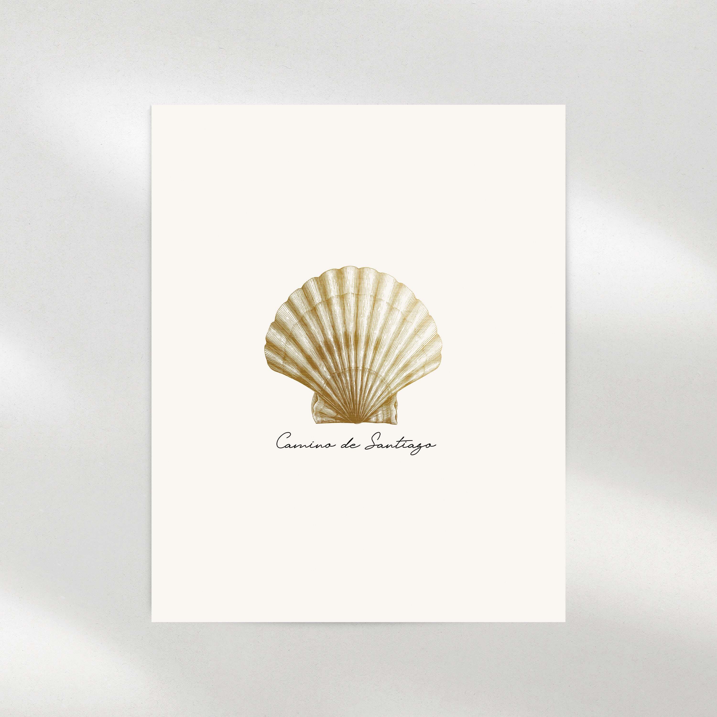 Buen Camino De Santiago Minimal Tshirt With Scallop Shell Buen Camino De Santiago Minimal Tshirt With Scallop Shell