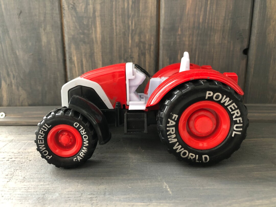 Red Farm Tractor Drag Racing Farm Tractor Red Collection Tractor Car Scale Model Collectible Vehicle ...