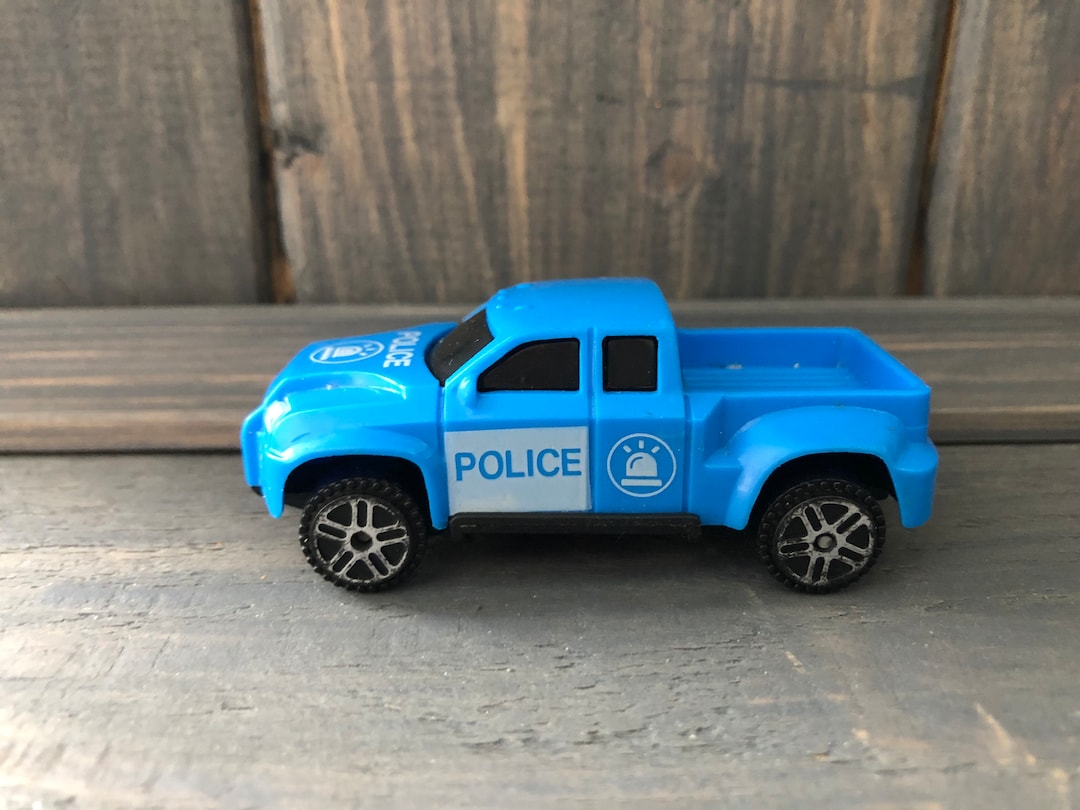Police Pick up Truck Blue 164 Miniature Car Scale Die Cast Model