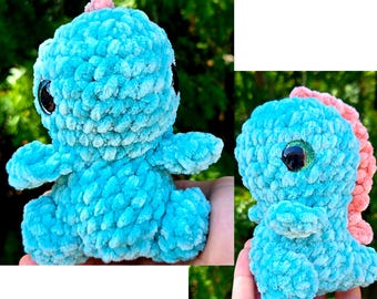 Mini chunky dino, teal, light brown.